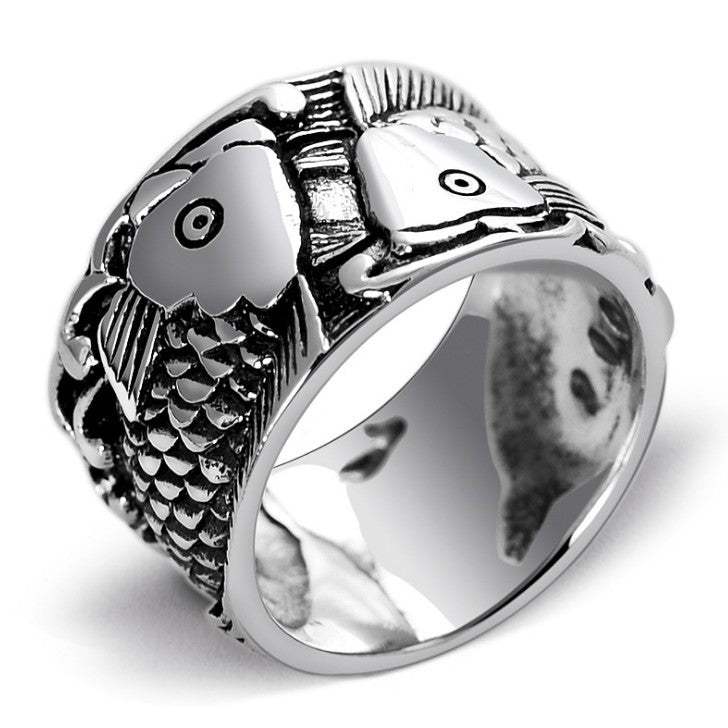 Man Index Finger Thumb Ring Pisces Carp Ring