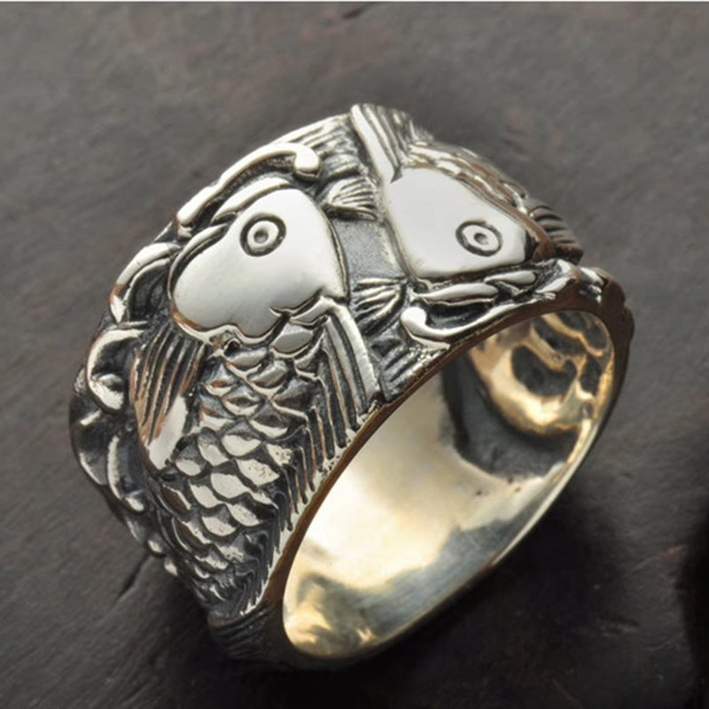 Man Index Finger Thumb Ring Pisces Carp Ring