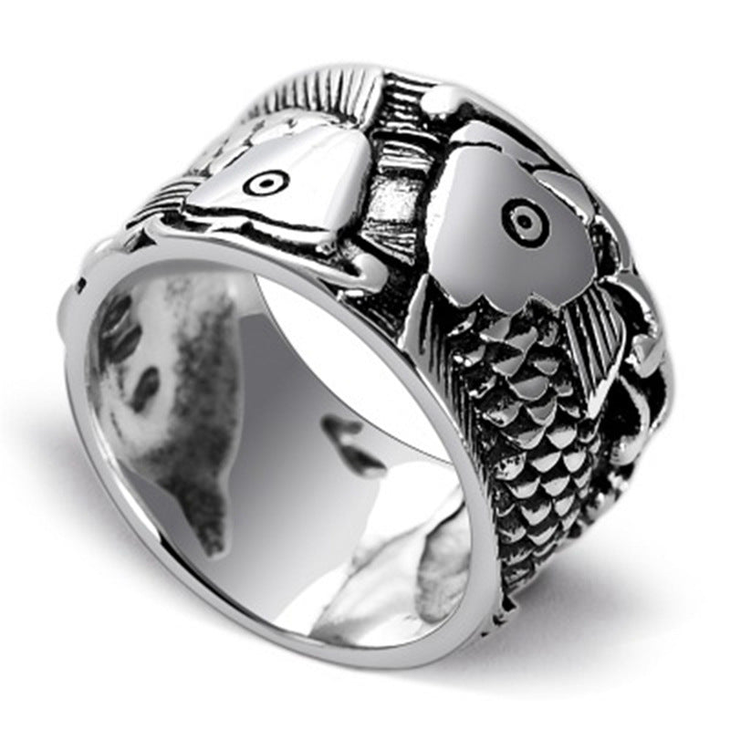 Man Index Finger Thumb Ring Pisces Carp Ring